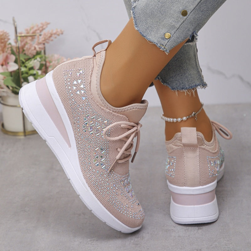💎Chaussures de Sport Orthopédiques pour Femme – Cuir Haut de Gamme, Strass Élégants & Soutien Postural Médical✨👟