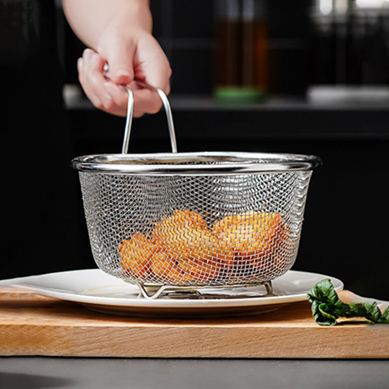 📢📢40% DE RÉDUCTION !! ⏰ Passoire en Acier Inoxydable avec Manche – Inox 304, mailles fine & large – Idéale pour égoutter pâtes, légumes & fruits 🥗