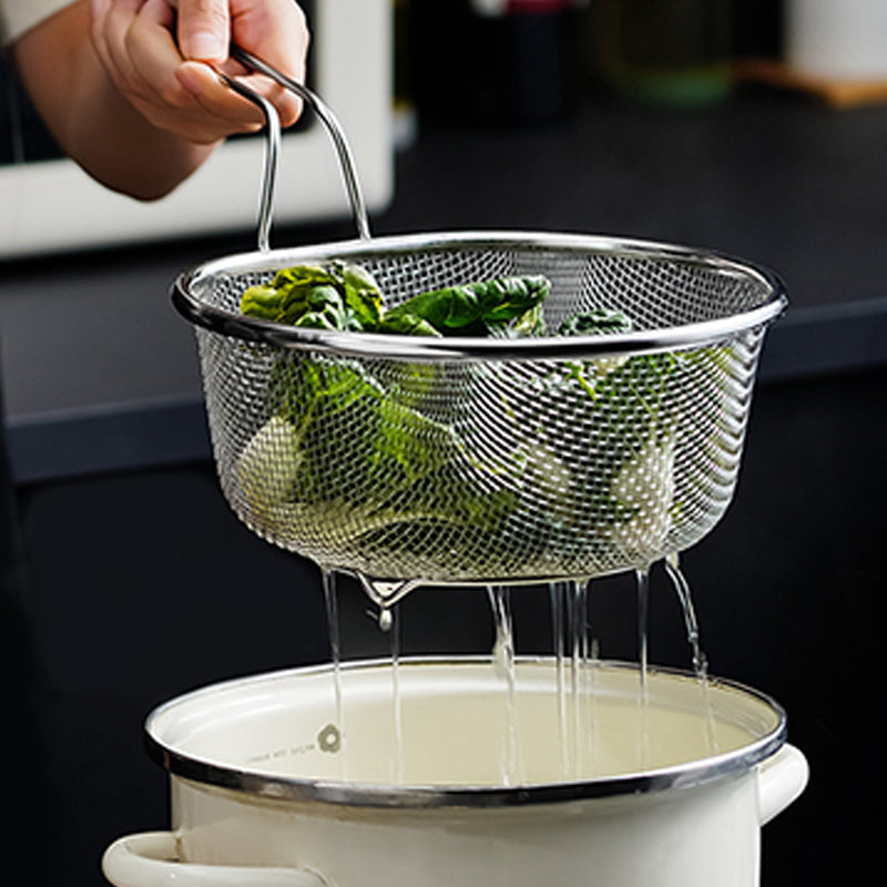 📢📢40% DE RÉDUCTION !! ⏰ Passoire en Acier Inoxydable avec Manche – Inox 304, mailles fine & large – Idéale pour égoutter pâtes, légumes & fruits 🥗