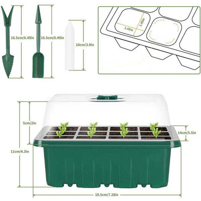 🌱 Mini Serre de Semis avec Éclairage LED Intégré & Minuterie – Couvercle Haut, Intensité Réglable pour Plantes d’Intérieur