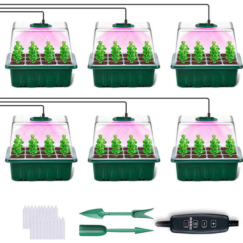 🌱 Mini Serre de Semis avec Éclairage LED Intégré & Minuterie – Couvercle Haut, Intensité Réglable pour Plantes d’Intérieur
