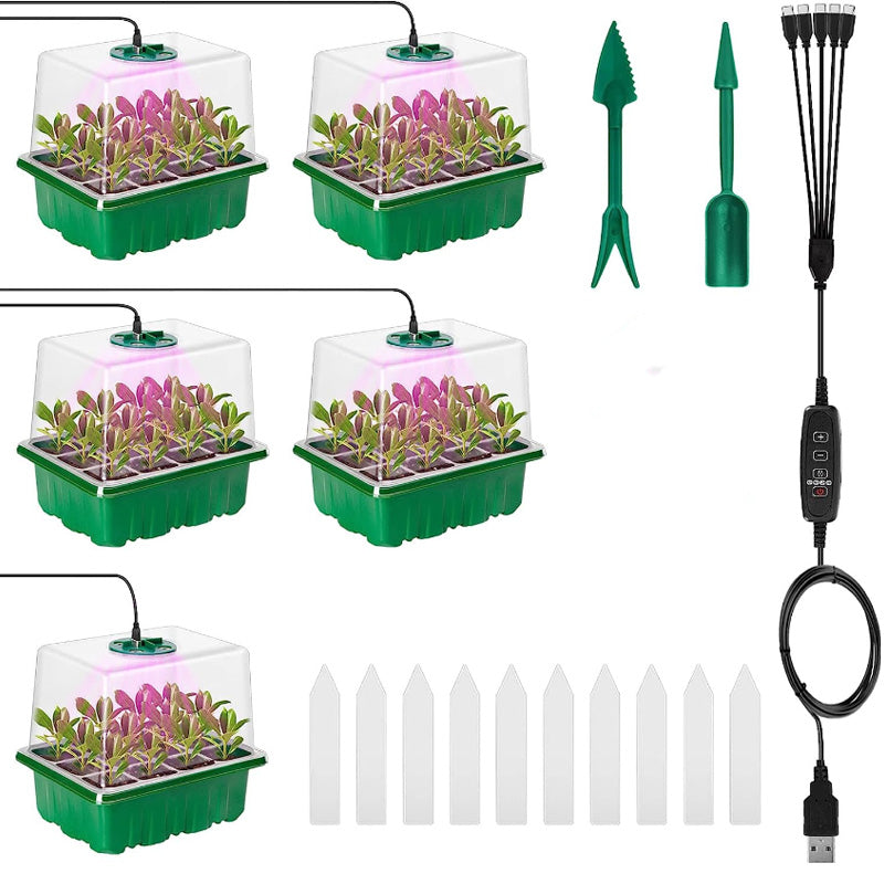 🌱 Mini Serre de Semis avec Éclairage LED Intégré & Minuterie – Couvercle Haut, Intensité Réglable pour Plantes d’Intérieur