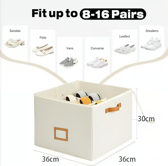 Boîte de Rangement pour Chaussures en Tissu Pliable