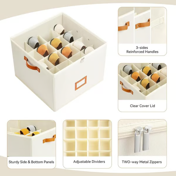 Boîte de Rangement pour Chaussures en Tissu Pliable