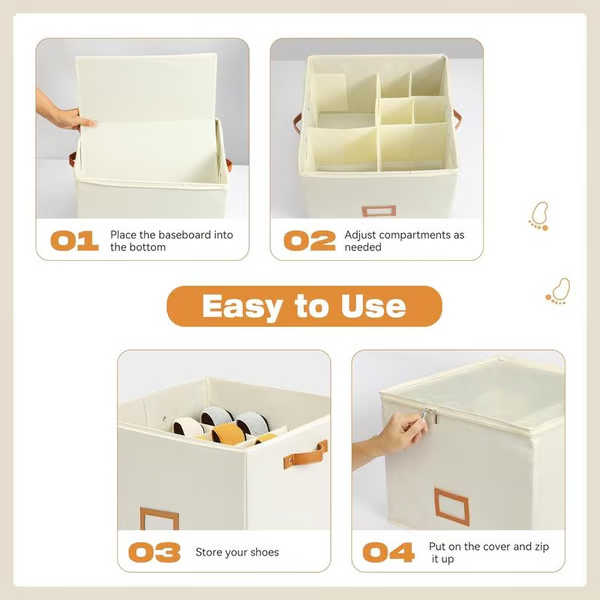 Boîte de Rangement pour Chaussures en Tissu Pliable