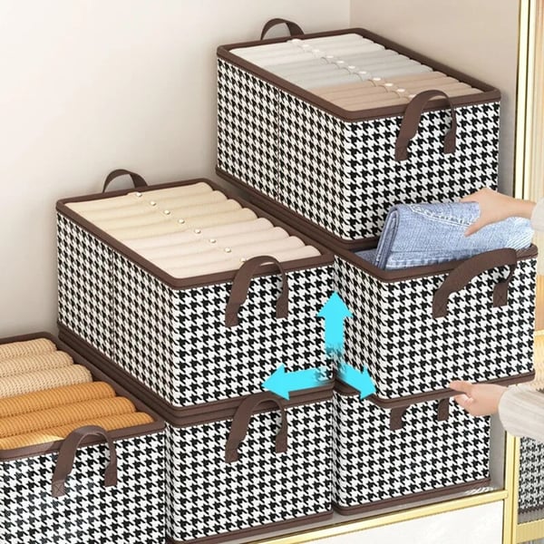 📦Boîte Rangement Vêtements Pliable - Structure Renforcée, Poignées - Gain de Place, Organisez Votre Dressing Facilement !🏠