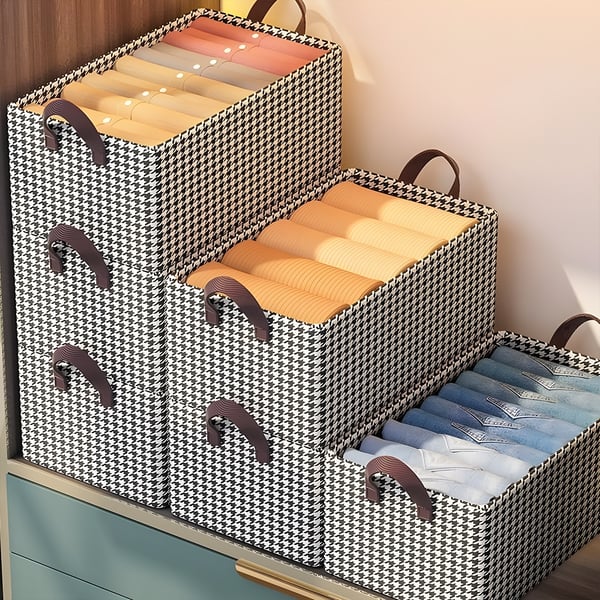 📦Boîte Rangement Vêtements Pliable - Structure Renforcée, Poignées - Gain de Place, Organisez Votre Dressing Facilement !🏠
