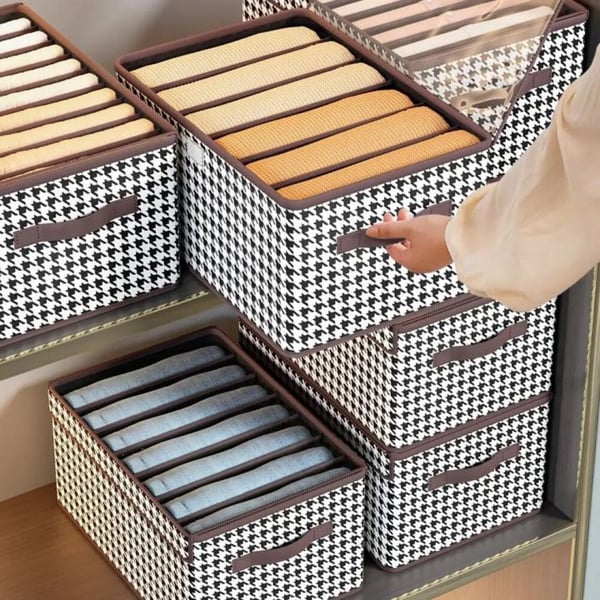 📦Boîte Rangement Vêtements Pliable - Structure Renforcée, Poignées - Gain de Place, Organisez Votre Dressing Facilement !🏠