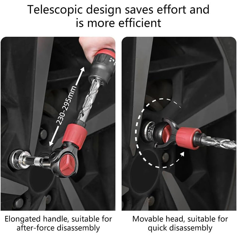Clé à Cliquet Télescopique à Tête Flexible 3/8 Pouce