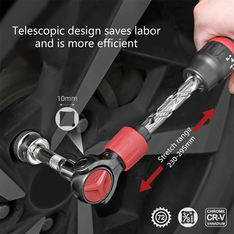 Clé à Cliquet Télescopique à Tête Flexible 3/8 Pouce