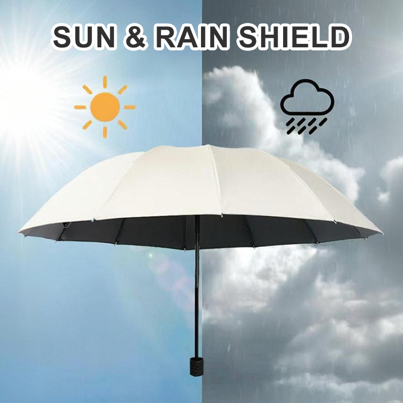 Grand Parapluie Pliable Résistant au Vent à 12 Baleines