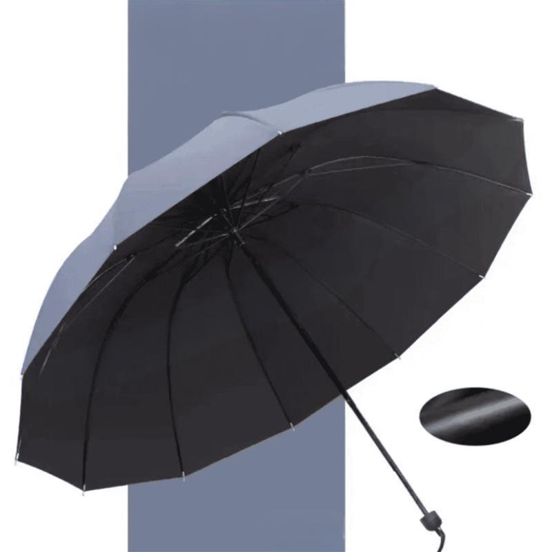 Grand Parapluie Pliable Résistant au Vent à 12 Baleines