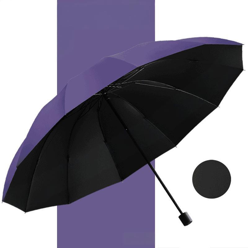 Grand Parapluie Pliable Résistant au Vent à 12 Baleines