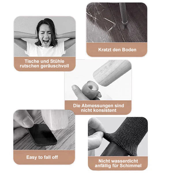 Protections Antidérapantes pour Pieds de Meubles – Tissu Non Tissé, Installation Facile & Réduction du Bruit