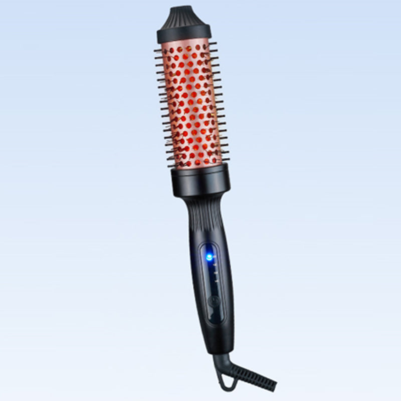 🌟Brosse à Coiffer 2 en 1 pour Volume💖Température Réglable, Céramique Tourmaline - Noir/Rose