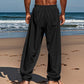 👖 50% DE RÉDUCTION! ✨ Pantalon Décontracté Ample en Lin pour Homme – Coupe Droite, Cordon Réglable & Entretien Facile Pour Un Confort Optimal 🌿