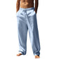👖 50% DE RÉDUCTION! ✨ Pantalon Décontracté Ample en Lin pour Homme – Coupe Droite, Cordon Réglable & Entretien Facile Pour Un Confort Optimal 🌿