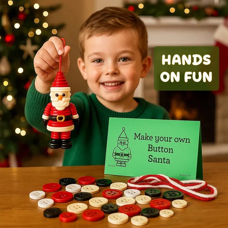 DIY Christmas Button Ornament Making Set