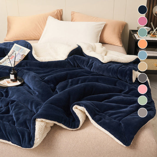 ❤️‍🔥Cadeau d'hiver🎁Couverture en peluche d'agneau épaisse double couche