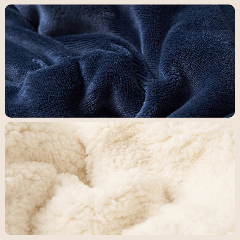 ❤️‍🔥Cadeau d'hiver🎁Couverture en peluche d'agneau épaisse double couche