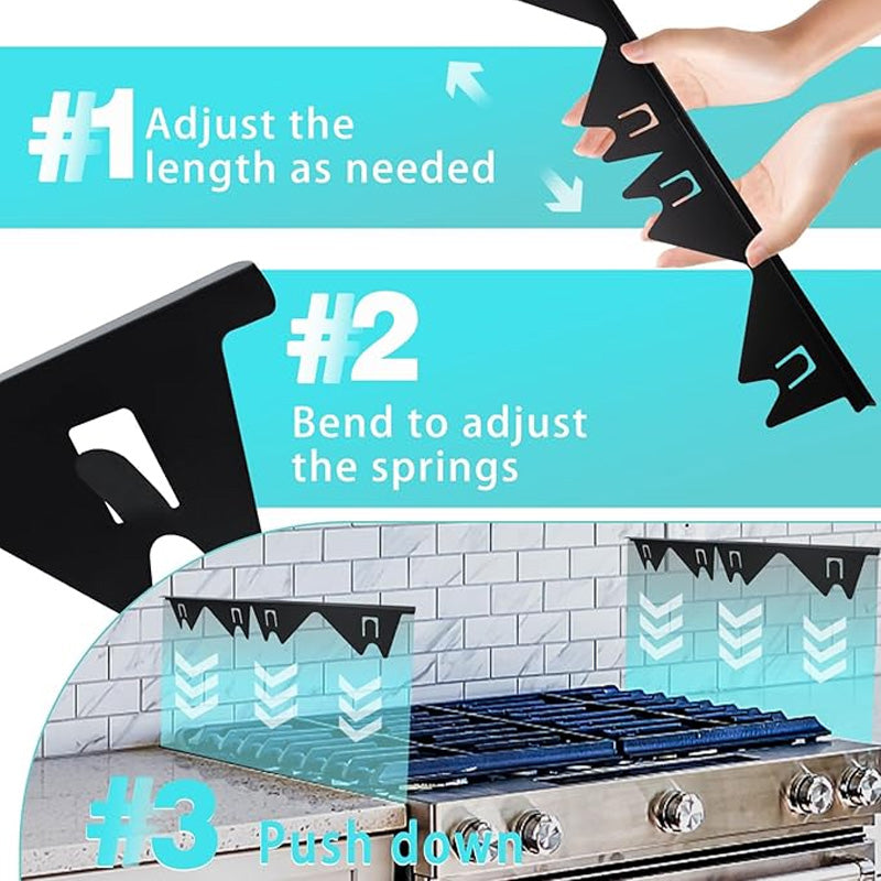 Couvercle Ajustable et Rétractable en Acier Inoxydable pour Fente de Cuisinière