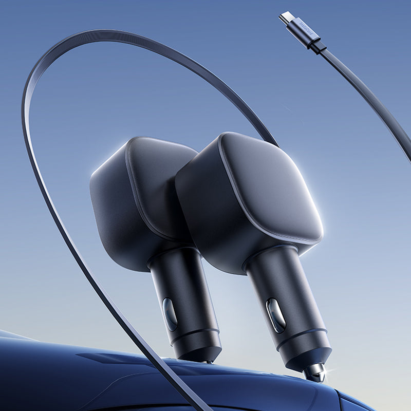 Chargeur de Voiture Compact à Câble Rétractable