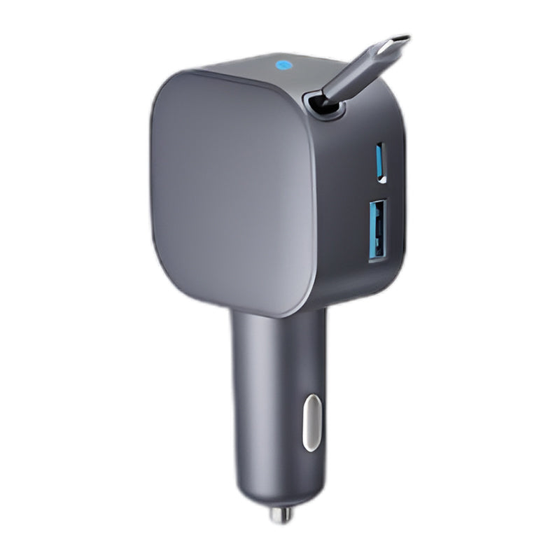 Chargeur de Voiture Compact à Câble Rétractable