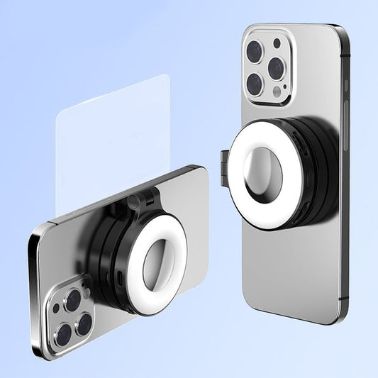 Lampe Magnétique pour Téléphone 3-en-1 avec Miroir Intégré