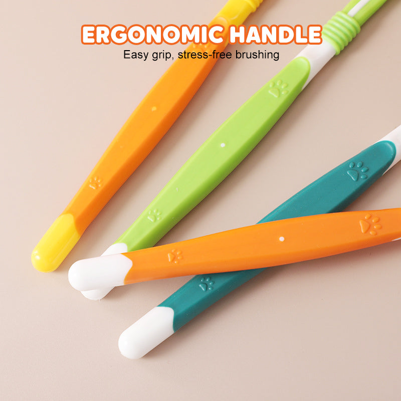 🐾 Brosse à dents pour animaux à poils doux – 3 faces (1 achetée = 1 offerte)