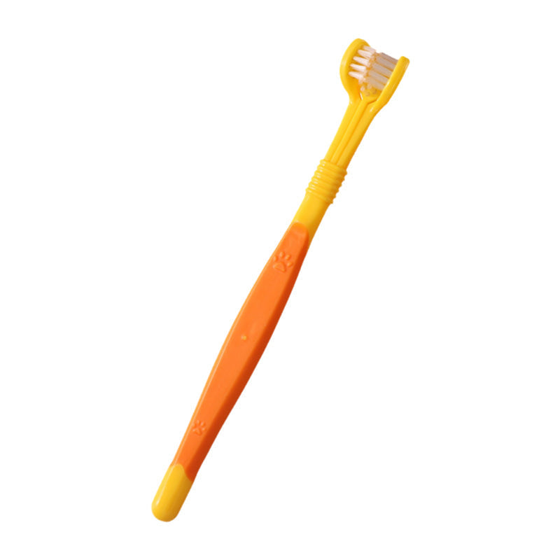 🐾 Brosse à dents pour animaux à poils doux – 3 faces (1 achetée = 1 offerte)