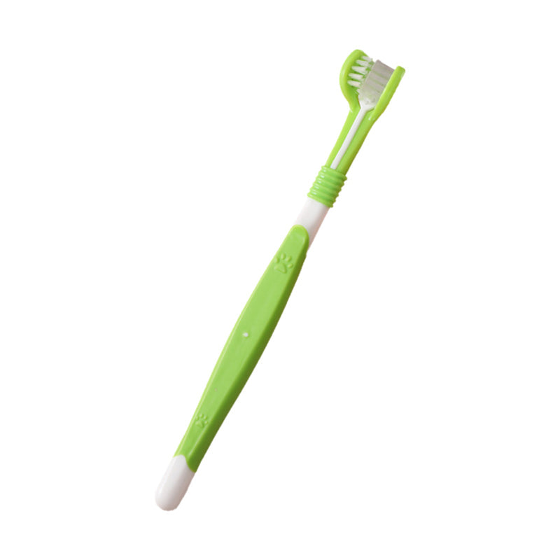 🐾 Brosse à dents pour animaux à poils doux – 3 faces (1 achetée = 1 offerte)