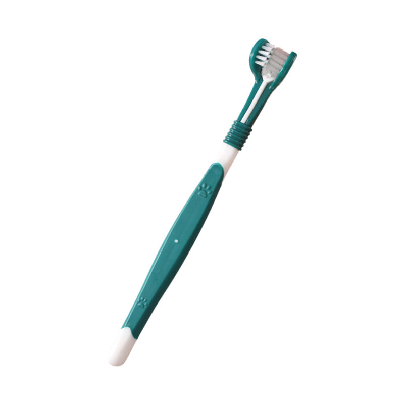 🐾 Brosse à dents pour animaux à poils doux – 3 faces (1 achetée = 1 offerte)