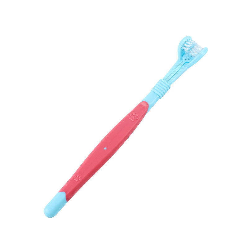 🐾 Brosse à dents pour animaux à poils doux – 3 faces (1 achetée = 1 offerte)