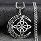 🔥DERNIER JOUR – 50% DE RÉDUCTION🌙Collier Pendentif Lune Celtique – Acier Inoxydable, Unisexe & Symbolisme de Protection