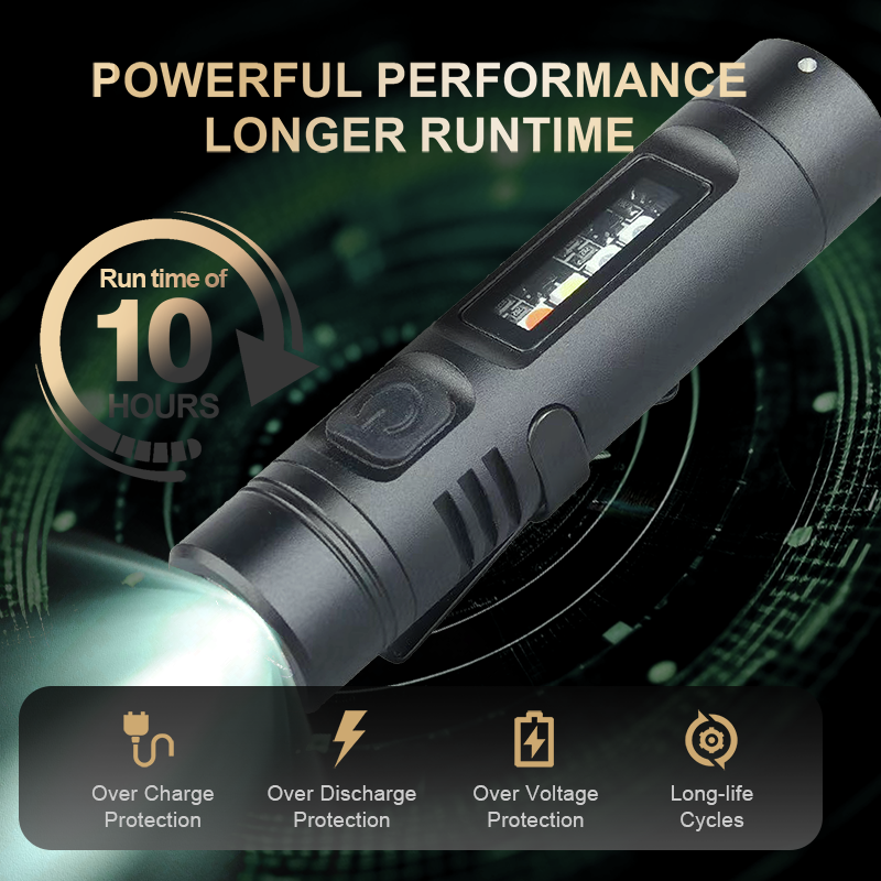 Mini lampe torche multifonctionnelle en alliage d'aluminium