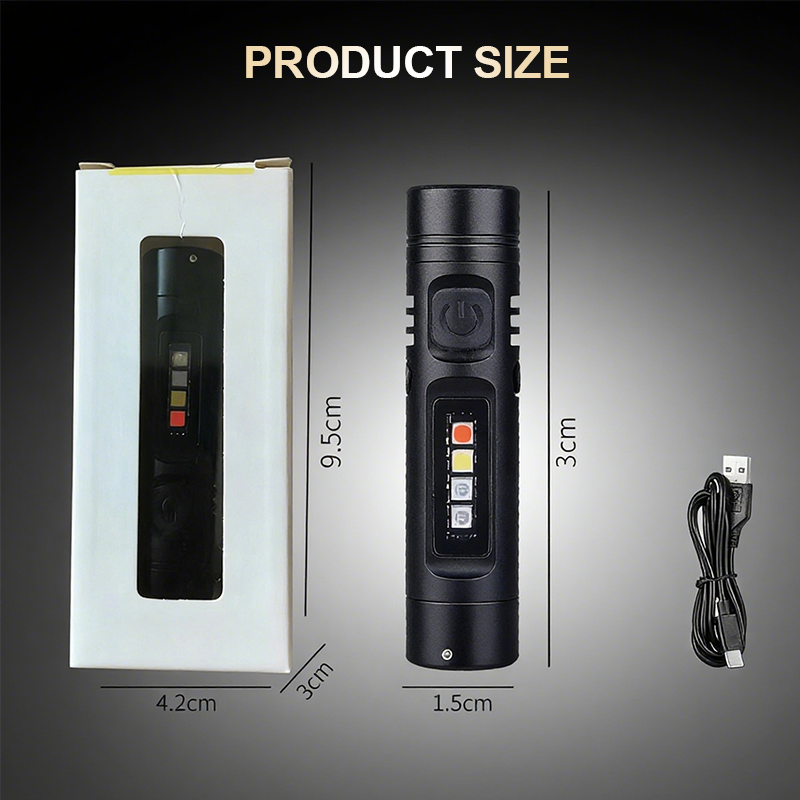 Mini lampe torche multifonctionnelle en alliage d'aluminium