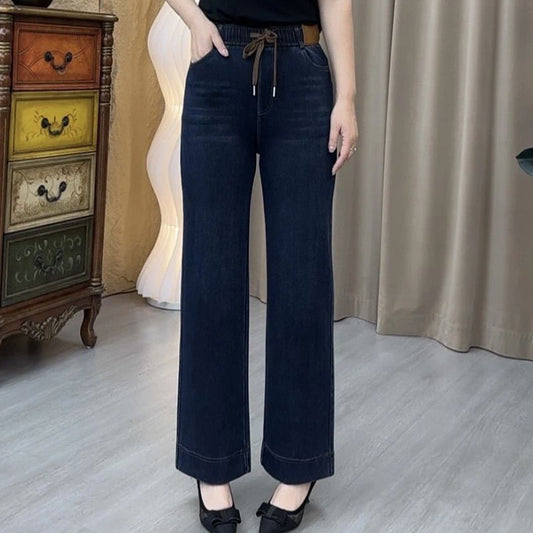 👖50% OFF LIMITÉ!✨Jean Droit Femme à Ceinture Élastique🌟Coupe Adjustable pour un Confort Parfait et Style Moderne🛍️