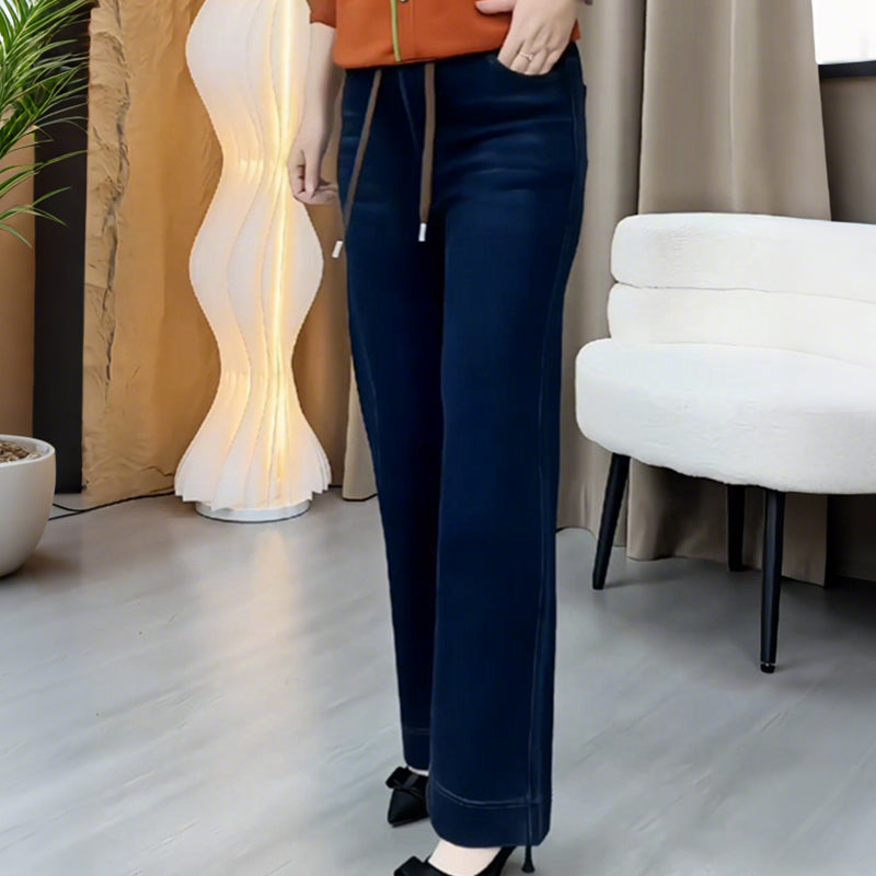 👖50% OFF LIMITÉ!✨Jean Droit Femme à Ceinture Élastique🌟Coupe Adjustable pour un Confort Parfait et Style Moderne🛍️