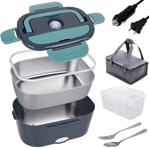 Ensemble Portable 2-en-1 pour Boîte à Lunch - Double Tension 60W, Chauffage Rapide et 7 Pièces