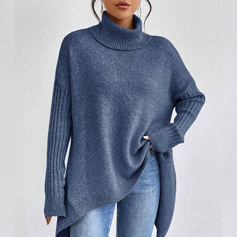 Pull à Col Roulé Uni Tendance pour Femme