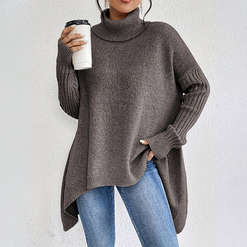 Pull à Col Roulé Uni Tendance pour Femme