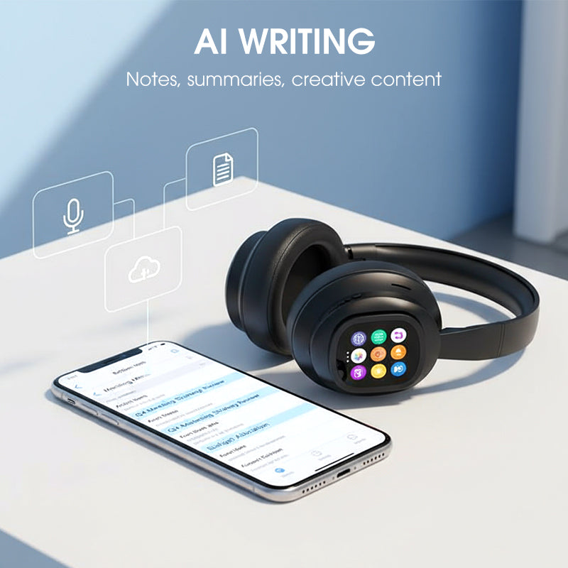 🎧 50% de réduction!✨Casque Bluetooth IA📱Écran LCD intelligent et assistant vocal avec qualité sonore premium pour la musique et les appels