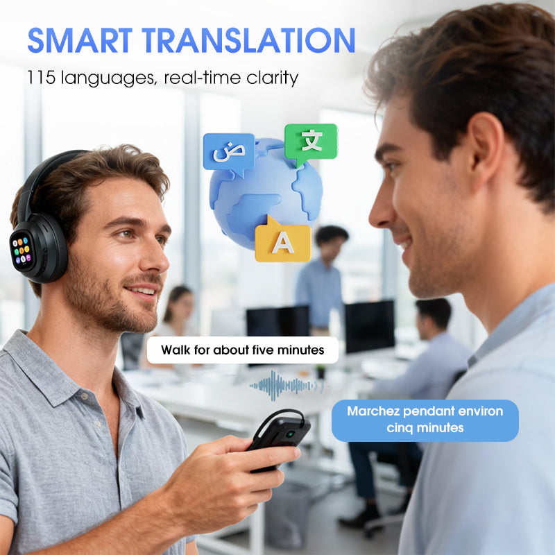 🎧 50% de réduction!✨Casque Bluetooth IA📱Écran LCD intelligent et assistant vocal avec qualité sonore premium pour la musique et les appels