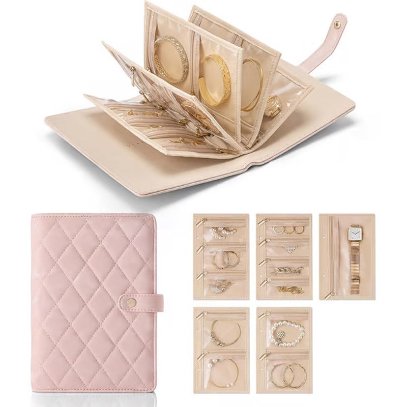 📢📢50% DE RÉDUCTION✨Élégant sac de rangement portable à carreaux pour bijoux
