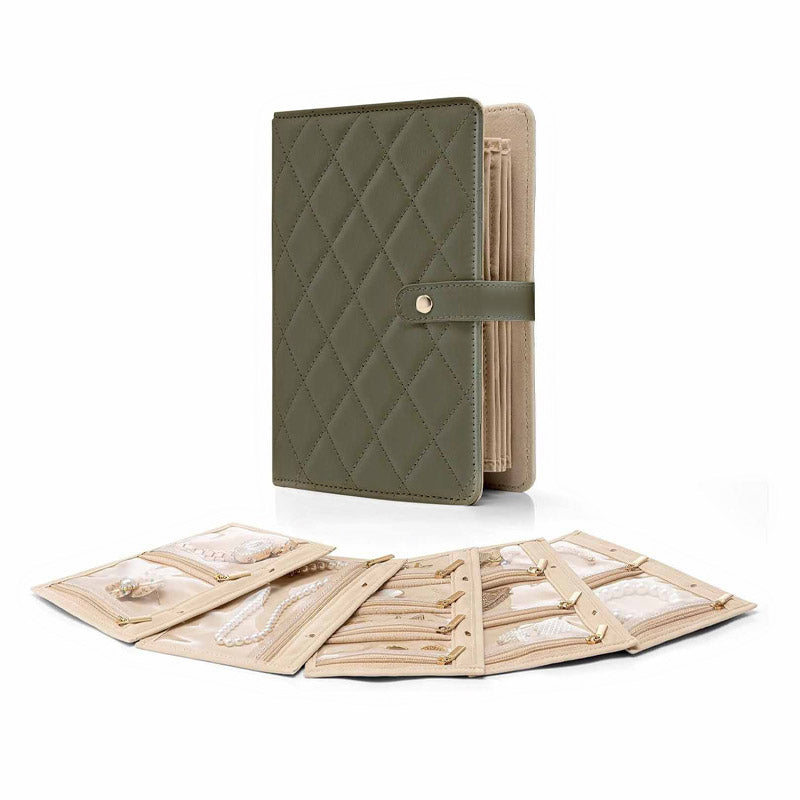 📢📢50% DE RÉDUCTION✨Élégant sac de rangement portable à carreaux pour bijoux