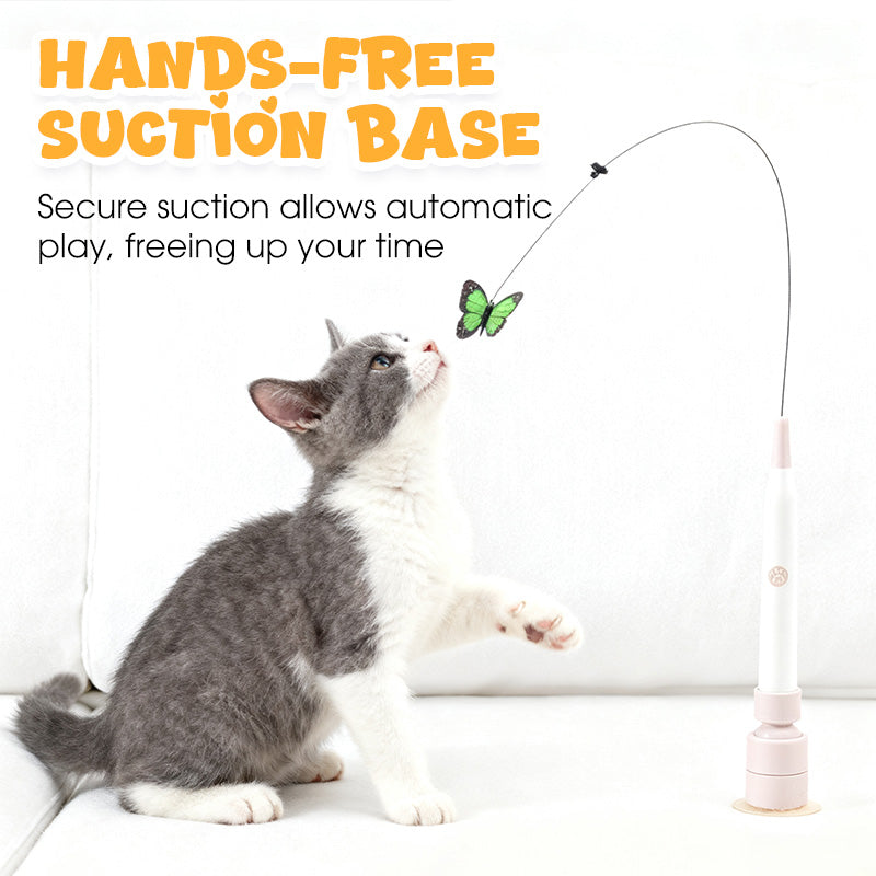 🐱 50% DE RÉDUCTION! 🎣 Jouet Interactif pour Chat avec Ventouse – Rotation 360° & double mode automatique – Stimule l'instinct de chasse et divertit votre félin ✨