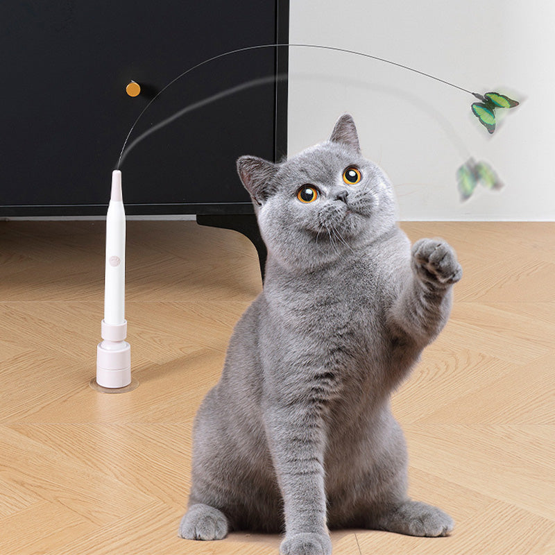 🐱 50% DE RÉDUCTION! 🎣 Jouet Interactif pour Chat avec Ventouse – Rotation 360° & double mode automatique – Stimule l'instinct de chasse et divertit votre félin ✨