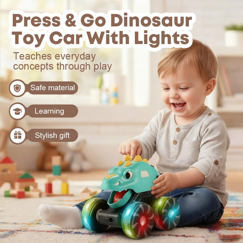 Voiture Jouet Dinosaure « Appuie et Pars » avec Lumières