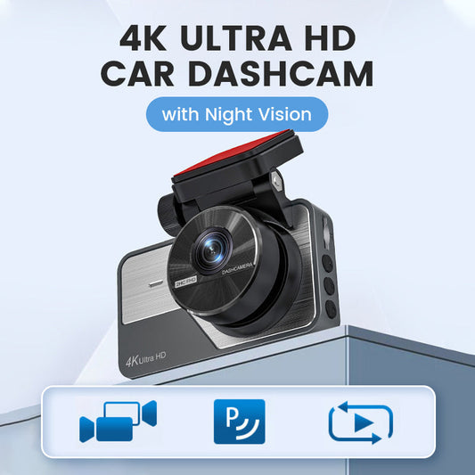 Dash Cam 4K Ultra HD - Vision Nocturne, Wi-Fi & Enregistrement en Boucle