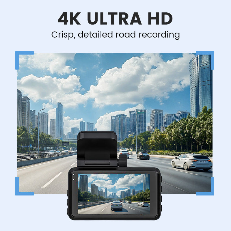 Dash Cam 4K Ultra HD - Vision Nocturne, Wi-Fi & Enregistrement en Boucle